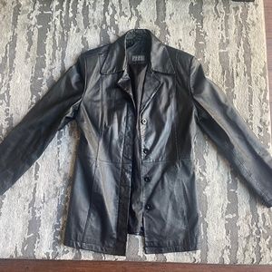 Vintage 90s genuine leather button up jacket